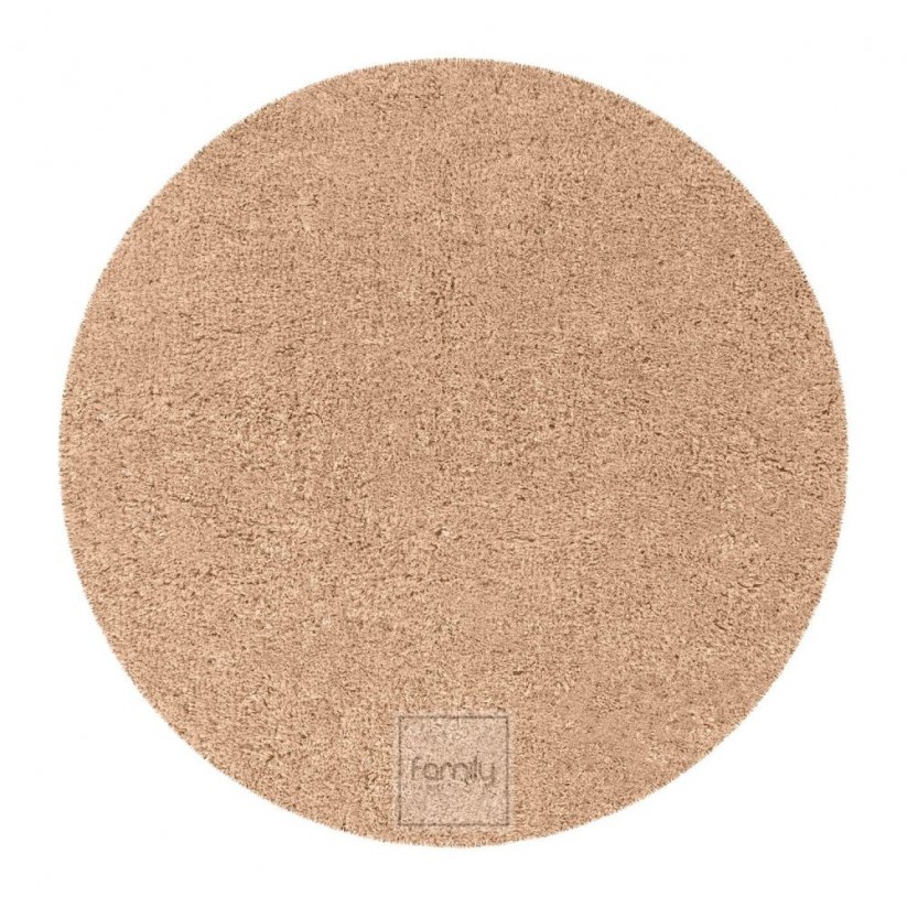 Kvalitný okrúhly koberec v univerzálnej béžovej farbe
