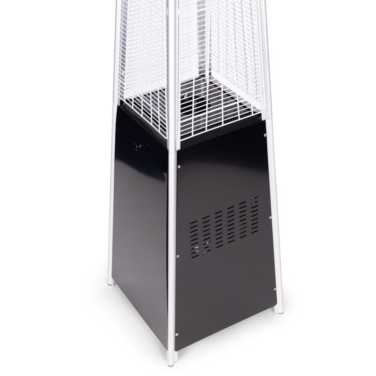 Plynový terasový ohřívač z nerezové oceli 11,5 kW se skleněným plamenem a regulací teploty