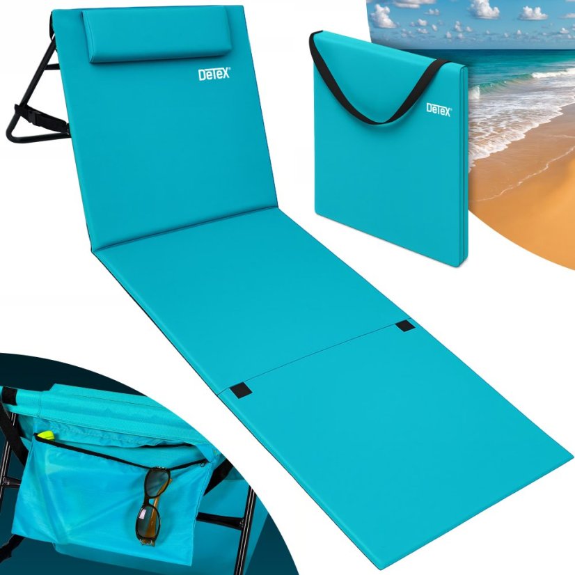 Oblazinjena zložljiva podloga za plažo z naslonom 158 × 56 cm