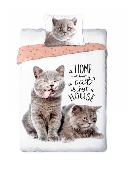 Bavlnené posteľné obliečky mačky