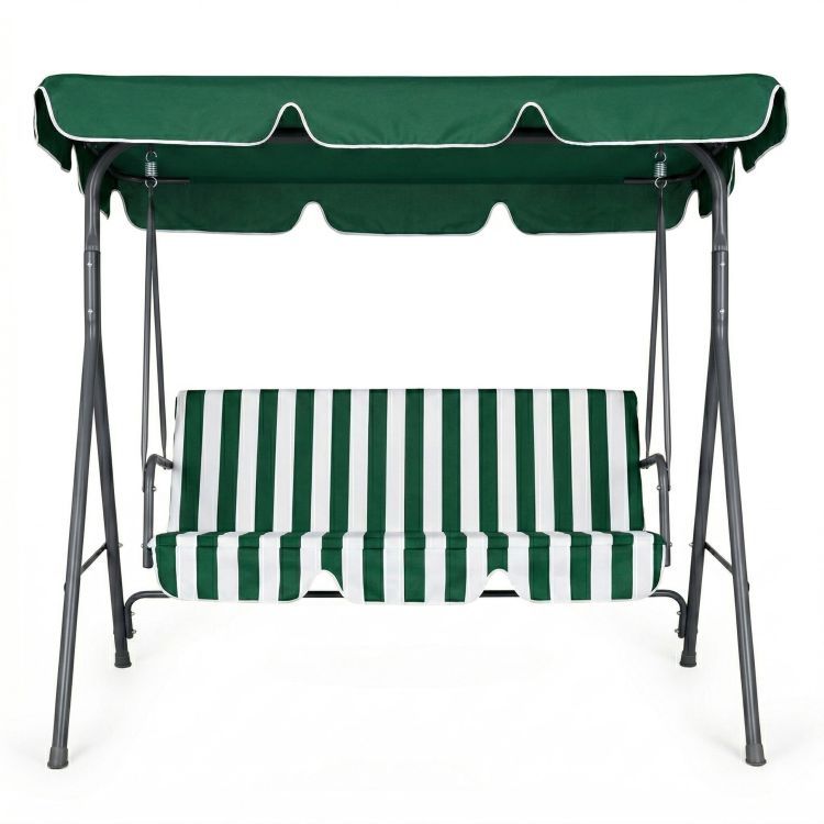 Pohodlná a stylová zahradní houpačka pro 3 osoby se stříškou