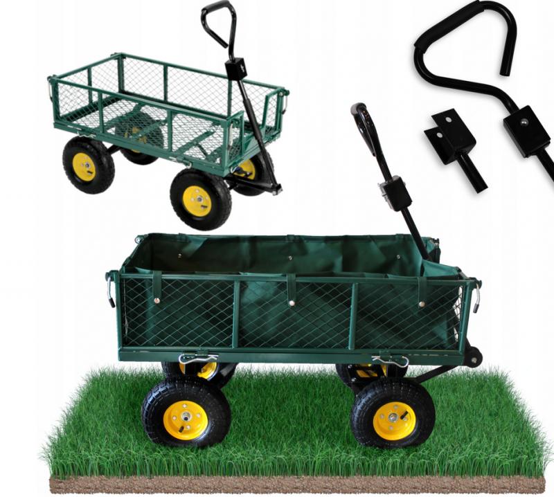 Záhradný vozík 2v1 v zelenej farbe 