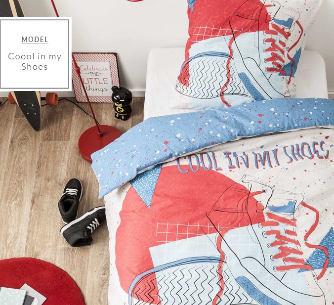 Памучно спално бельо с дизайн на обувка 140x200 см