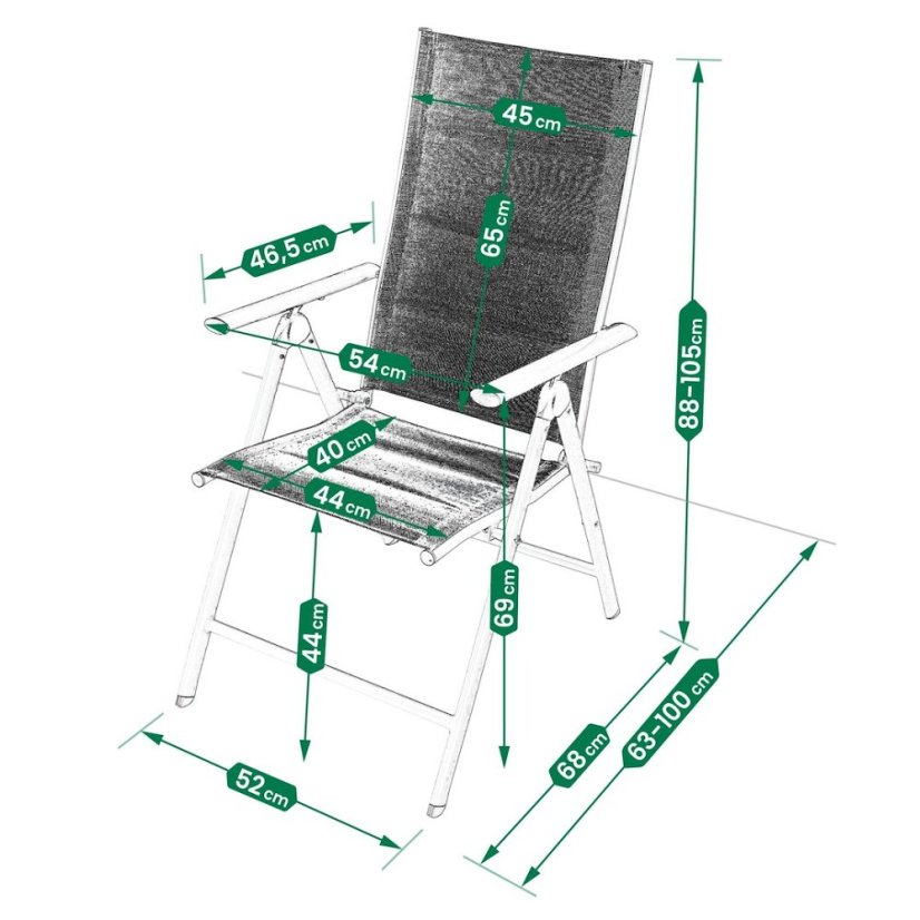 Sedie da giardino pieghevoli beige - set di 2