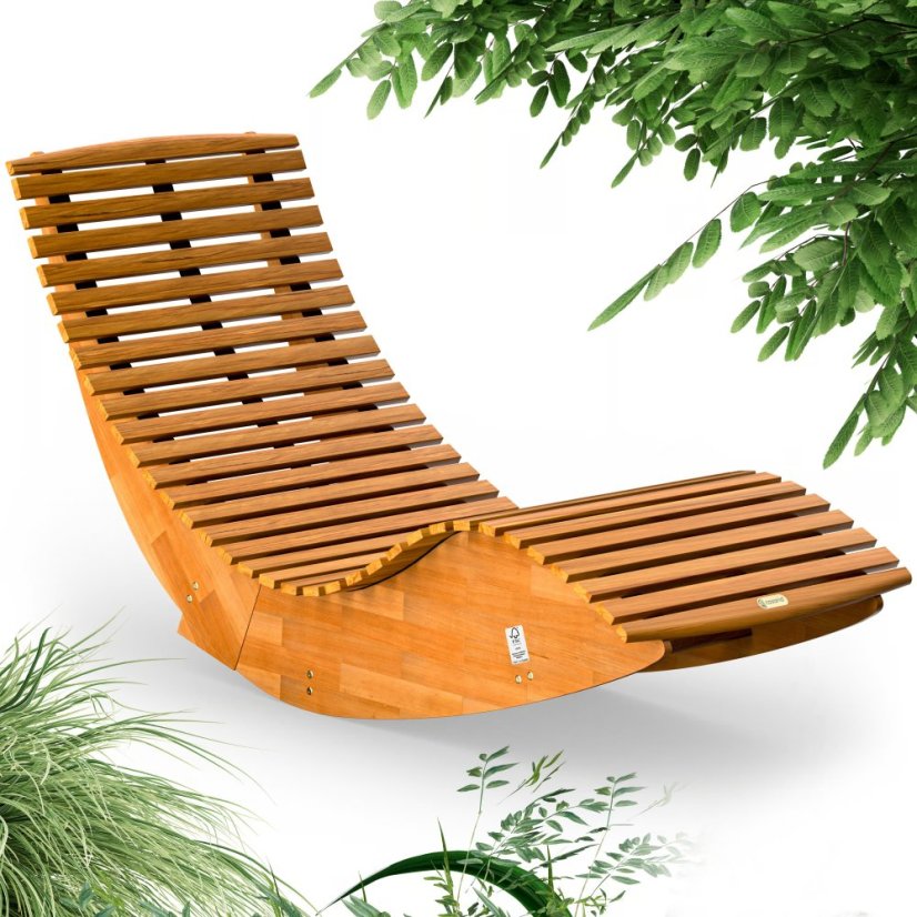 Șezlong cu balansoar pentru saună Java din lemn de acacia