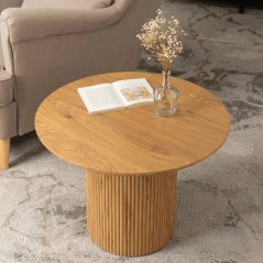 Kulatý konferenční stolek MAYLIN v dubovém provedení