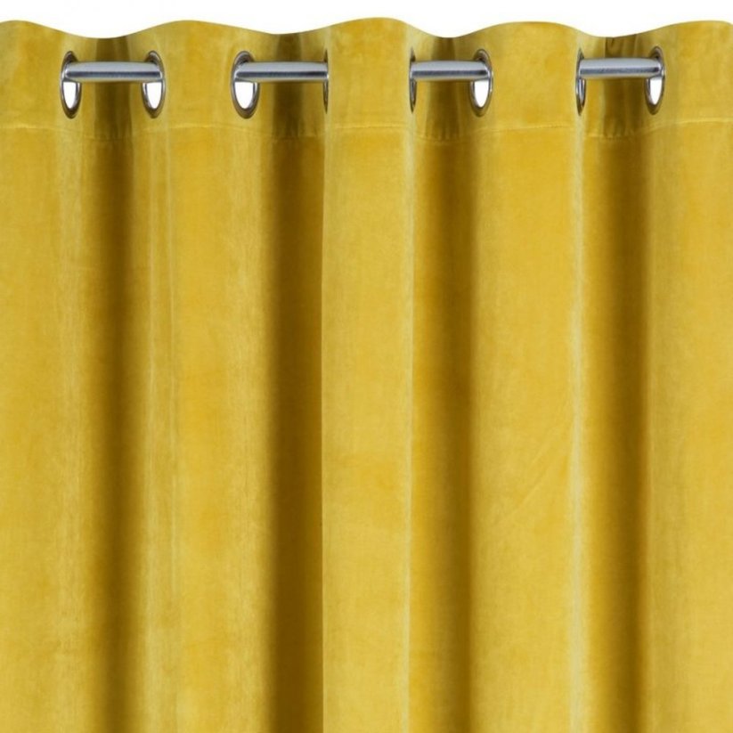 Jednobarevné žluté závěsy 140 x 250 cm