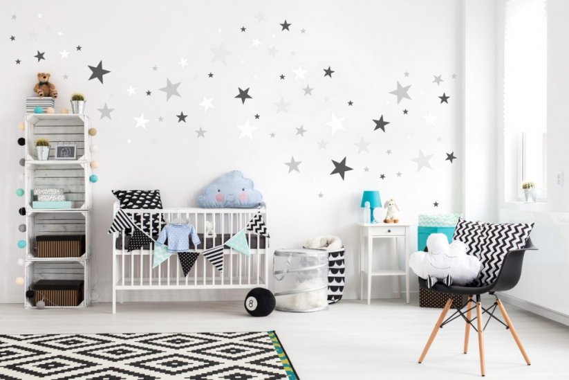 Detské nálepky na stenu v podobe hviezdičiek