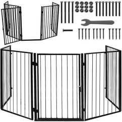 Kaminschutzgitter 304 x 74,5 cm - schwarz