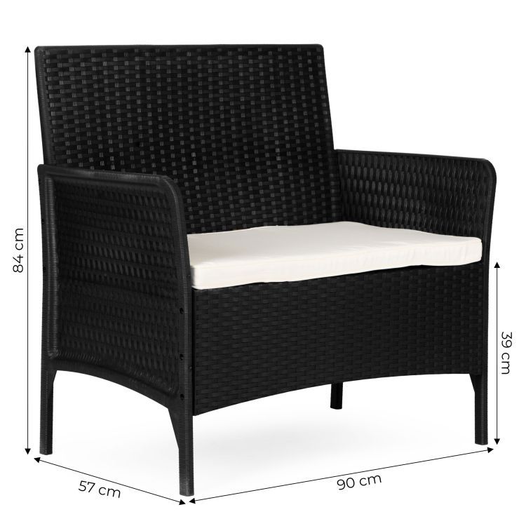 Divano da giardino con cuscino - divano in rattan per balcone e terrazza