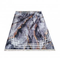 Protišmykový koberec tmavosivej farby so vzorom