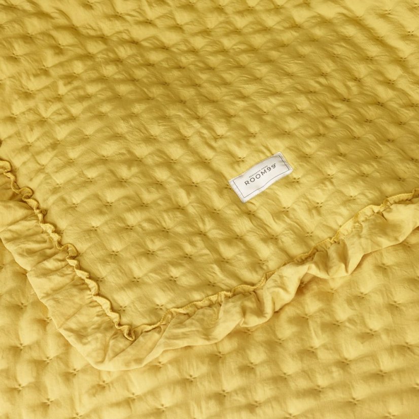 Molly Sárga fodros ágytakaró 200 x 220 cm