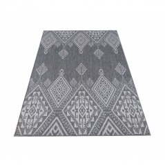 Дизайнерски сив килим със сложна шарка