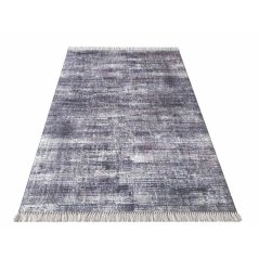Tappeto grigio scuro con nappe