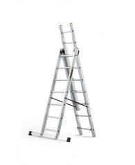 Mehrzweckleiter aus Aluminium, 3 x 7 Sprossen und 150 kg Belastbarkeit
