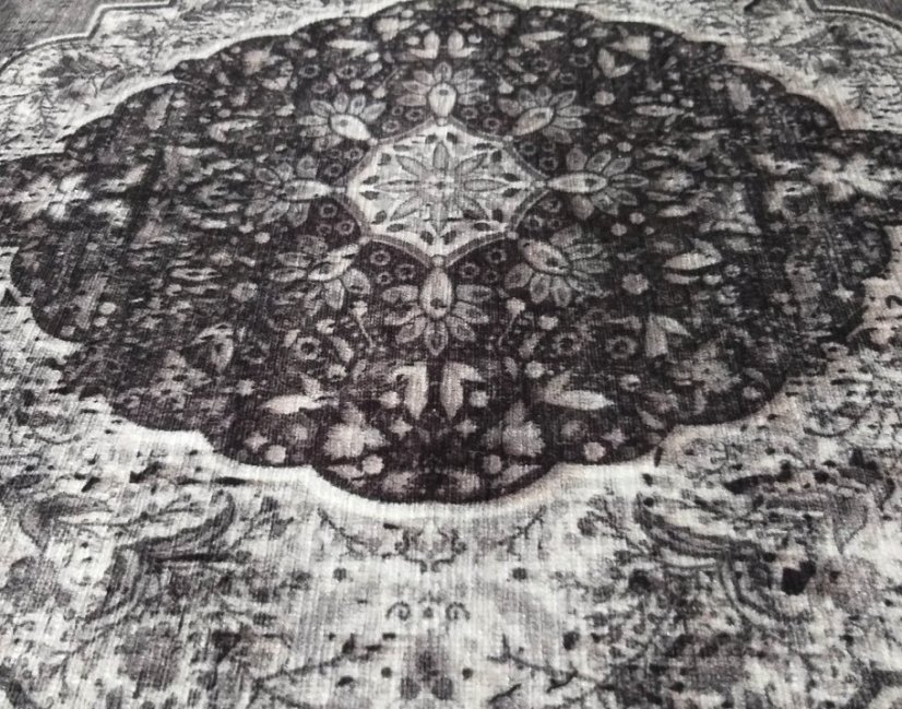 Siva preproga z vzorcem v orientalskem slogu - Velikost preprog: Širina: 80 cm | Dolžina: 300 cm
