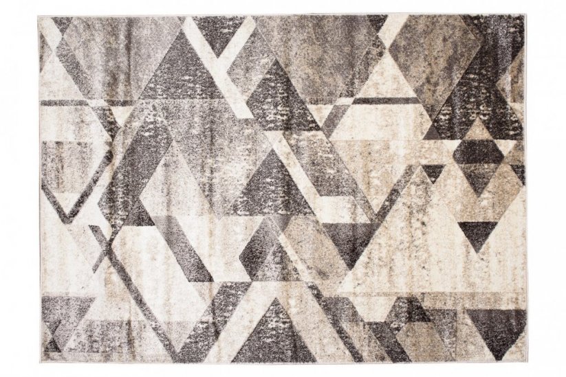 Univerzálny moderný koberec s geometrickým vzorom v odtieňoch hnedej