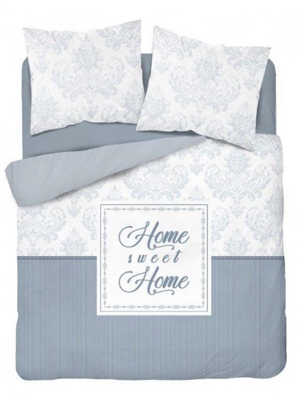 Bavlnené posteľné obliečky s nápisom v šedej farbe
