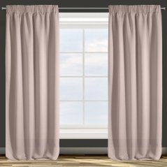 Egyszínű, púder színű függönyök, csípős felfüggesztéssel 135 x 270 cm