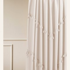 Helle cremefarbene Gardine CHLOE mit Tüllenaufhängung 140x250 cm