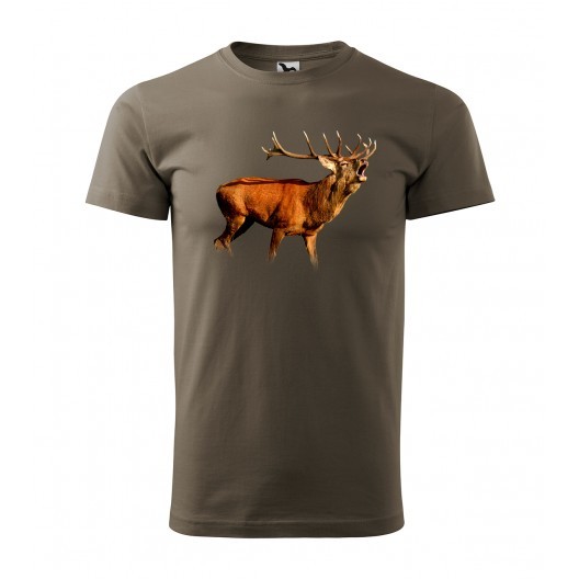 Originálne pánske bavlnené tričko pre vášnivého poľovníka - Farba: Army, Veľkosť: S