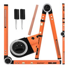 Nastavljiv tesarski merilnik 3v1 z vodoravnico in kompasom