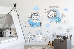 Декоративен стикер за стена Летящи кучета