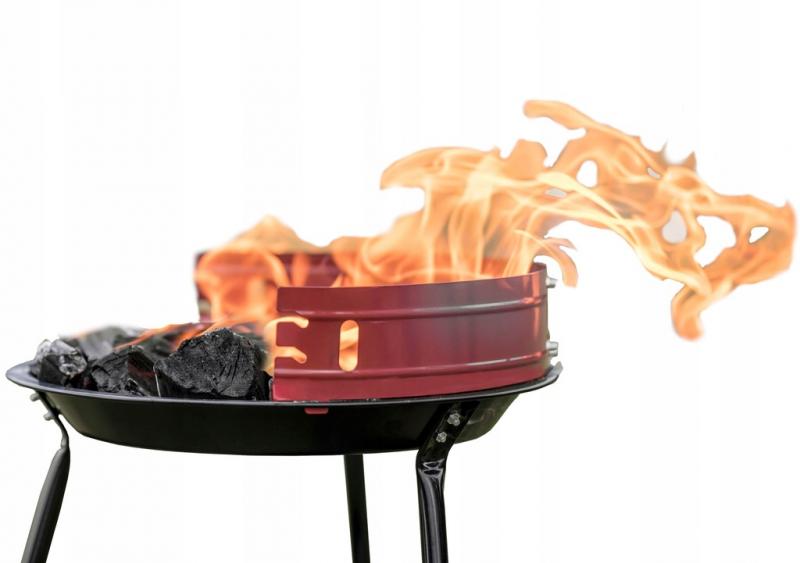 Kulatý zahradní gril 41 x 33,5 x 46,5 cm - červený