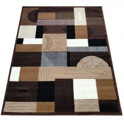 Teppich ALFA mit geometrischem Muster - braun