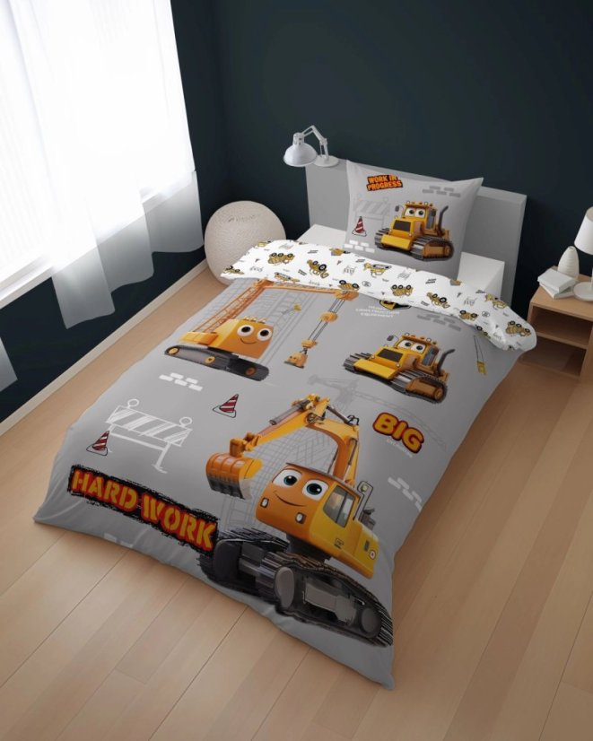 Bavlněné povlečení pro malé stavebníky - oboustranné