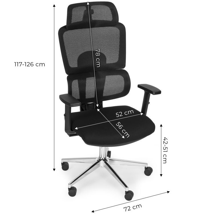 Scaun de birou ergonomic din plasă cu tetieră reglabilă