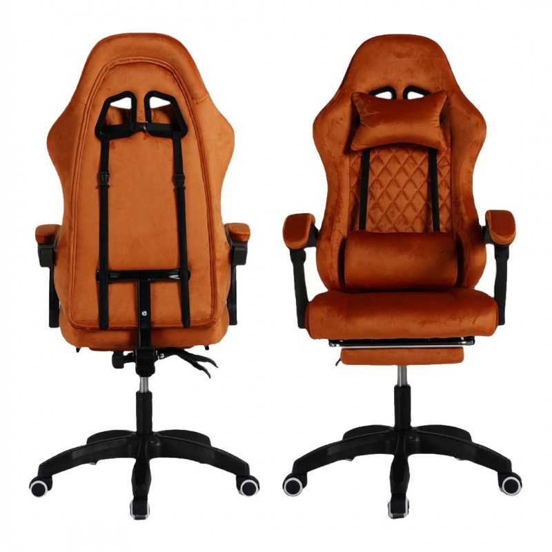 Kancelářská židle s masážní péčí - hnědý samet