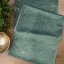 Tischdecke aus mintfarbenem Samt mit Blumendruck