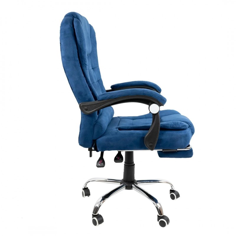 Kancelářská židle BOSS s podnožkou - modrá látka