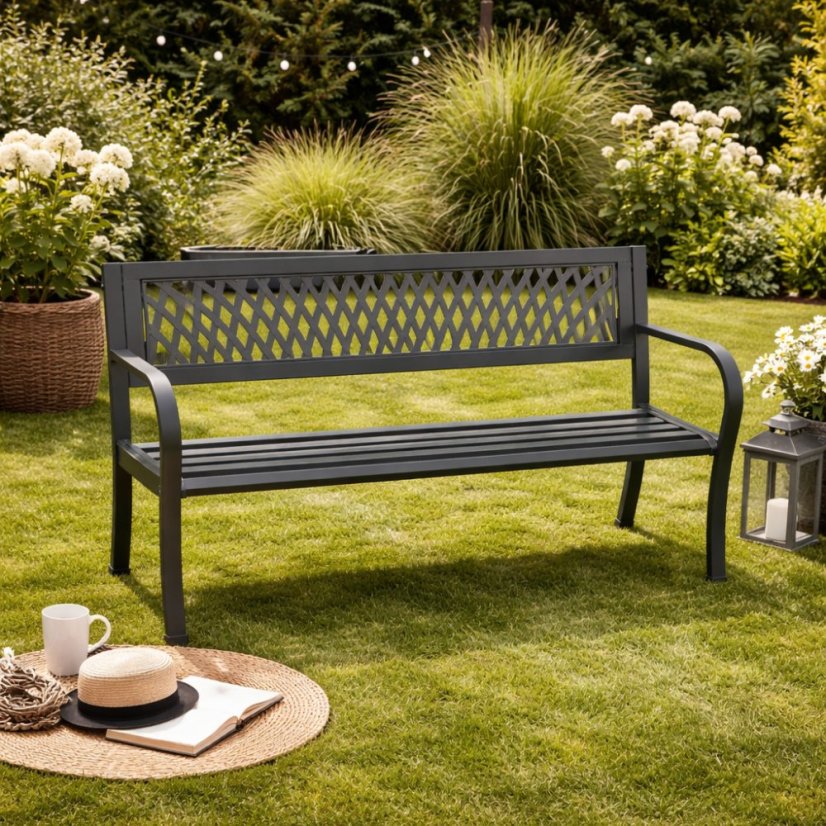 Hliníková záhradná lavička 125 x 53 x 77 cm