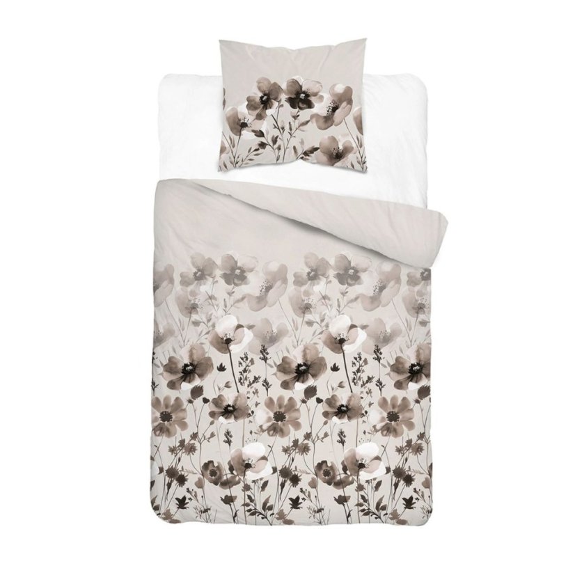 Elegantní květinové ložní prádlo s hnědými květy