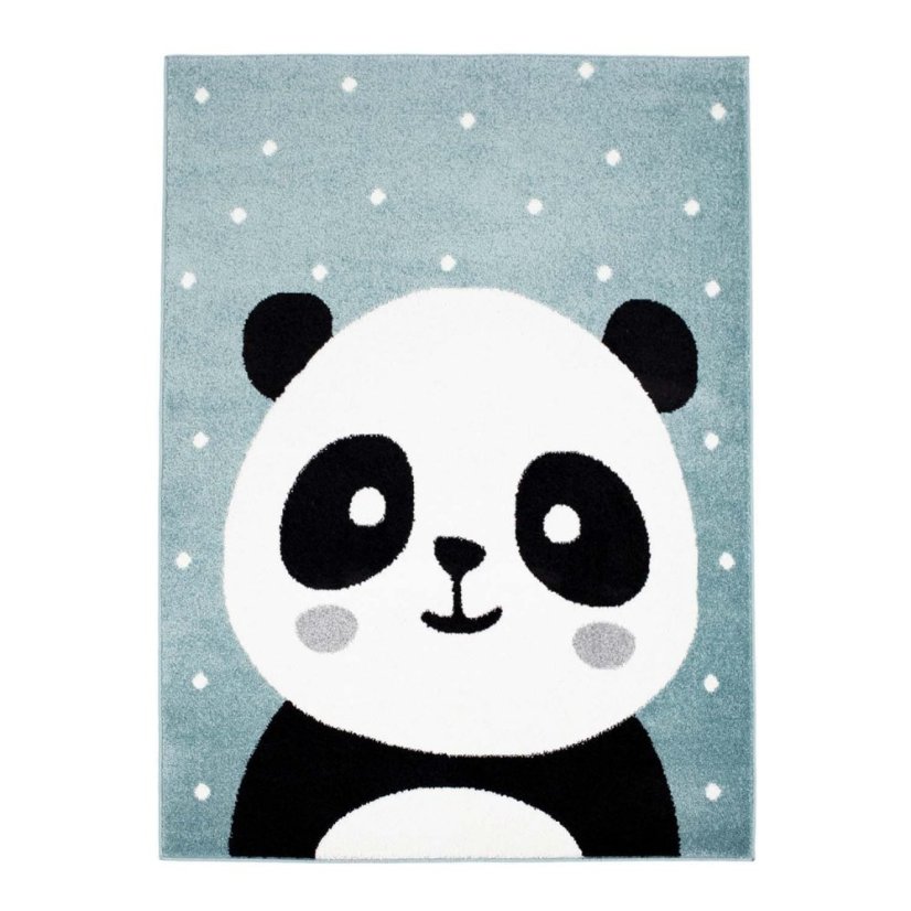 Modrý dětský koberec pro chlapce rozkošná panda