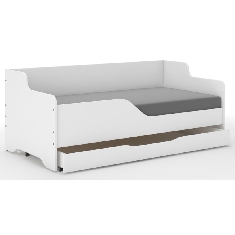 LILU Fehér gyerekágy háttámlával 160 x 80 cm - balos