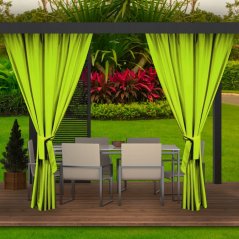 Lepe poletne zavese za vrtni paviljon v apneno zeleni barvi 155x220 cm