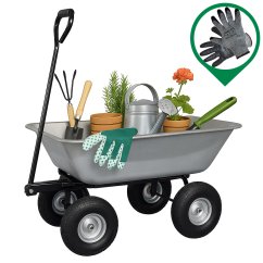 Carrello da giardino 3 in 1 con cassone ribaltabile, portata fino a 250 kg, acciaio zincato