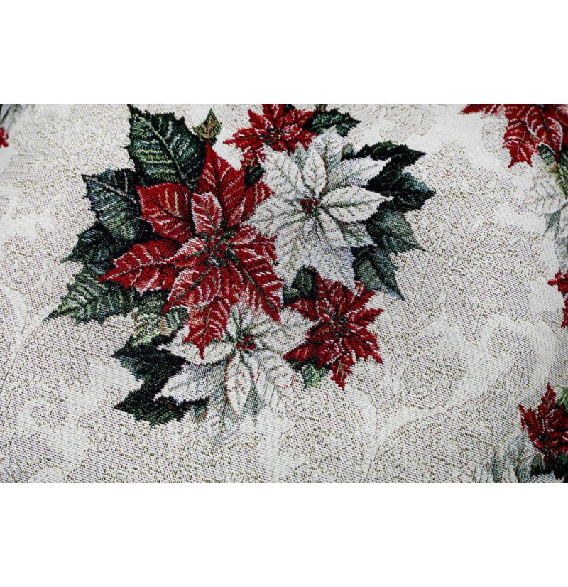 Luxusní vánoční gobelínový ubrus s lurexem - vánoční girlanda