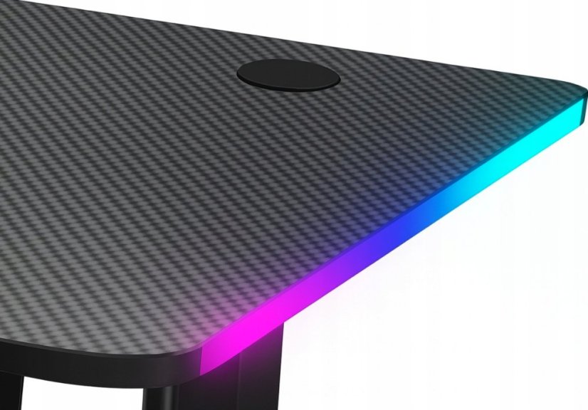 Elektrický výškovo nastaviteľný stôl 140 cm – čierny s LED podsvietením