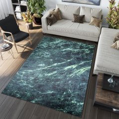 Moderní zelený koberec s mramorovým vzorem
