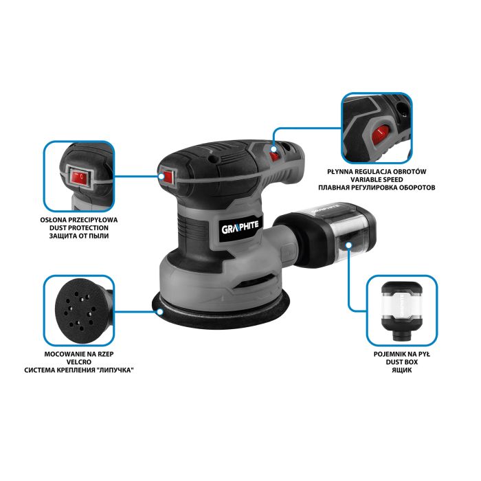 Vibrační bruska s příkonem 300 W 59G348 GRAPHITE