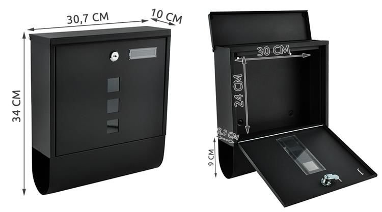 Briefkasten in Schwarz