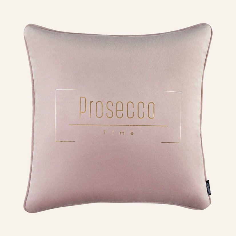 Púdrovo ružová obliečka Prosecco time 45 x 45 cm