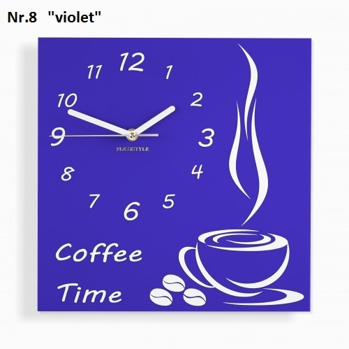 Coffee Time nástěnné kuchyňské hodiny - Barva produktu: Bílá