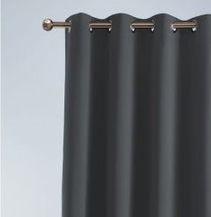 Dunkelgrauer Einzelvorhang 140x260 cm