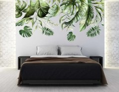 Wandaufkleber für Innenräume mit dem Motiv der Blätter der Monstera-Pflanze