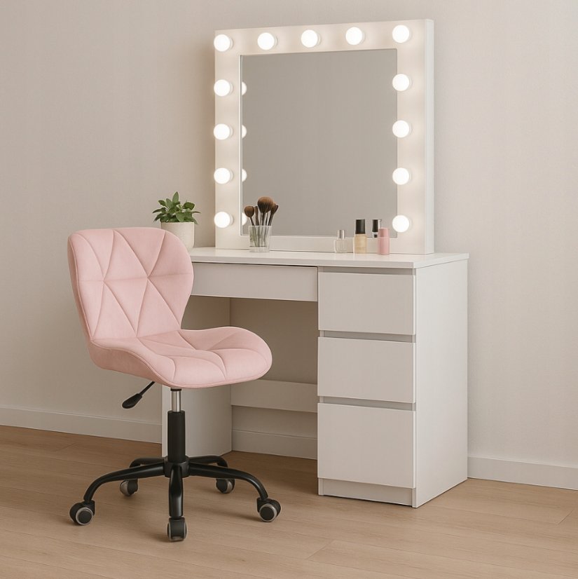 Scaun pivotant de birou ergonomic - catifea - Culoare: Violet